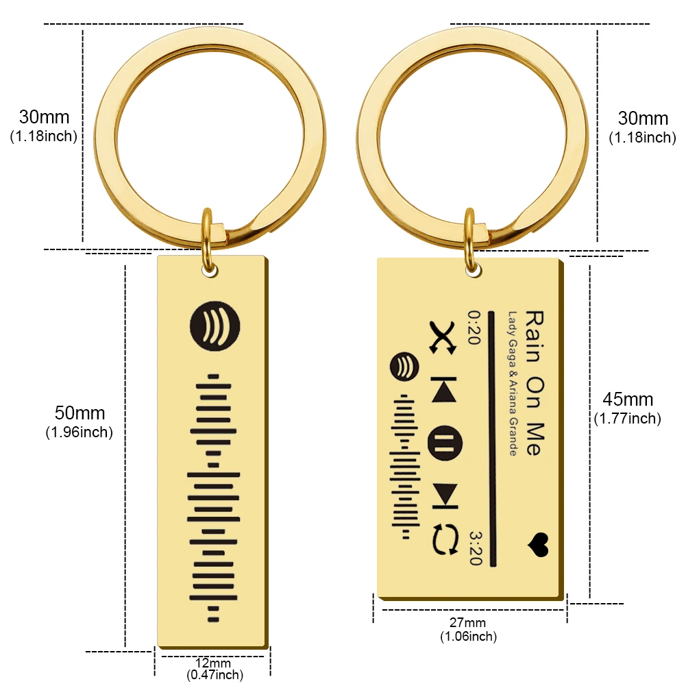 Брелок музыкальный с кодом для мужчин и женщин персонализированный брелок из