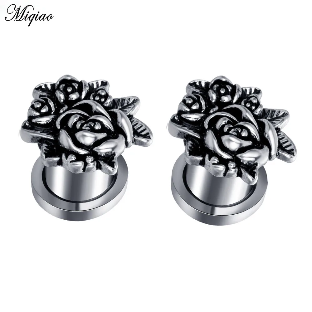 

Miqiao 2pcs Stainless Steel Ear Plug Tunnel Piercing Screw Ear Tunnels Expander 6-20mm ear Gauges Piercing Body Jewelry
