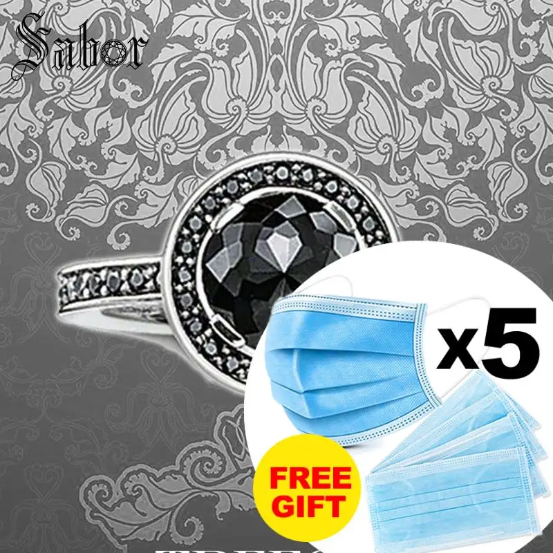 Черные круглые свадебные кольца с кристаллами серебряные модные ювелирные