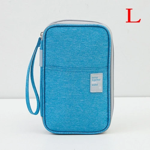 L sky blue Модная Мужская и Женская дорожная Обложка для паспорта, кошелек для карт, кредитный держатель для карт, посылка для удостоверения личности, Мужская многофункциональная сумка для хранения - Цвет: L sky blue