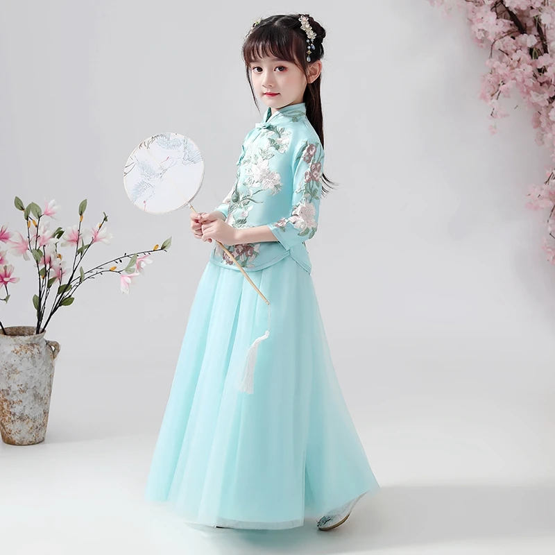 Платье с цветочным узором для девочек романтический свадебный банкет кружевное