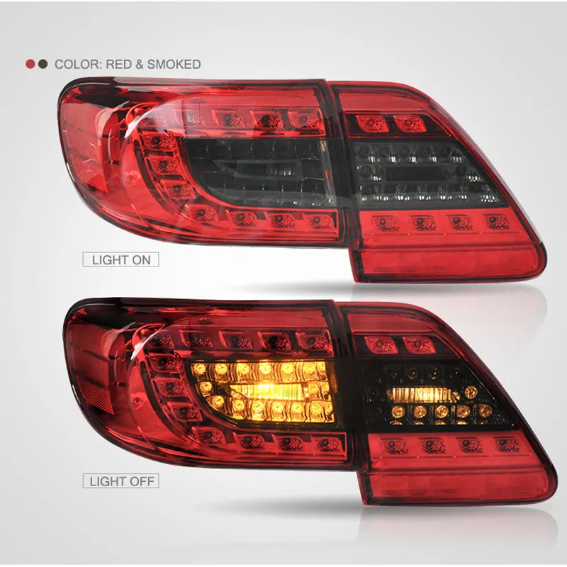 

Car LED Tail Lamps for Toyota Corolla Altis Tail Light 2011 2012 2013 Red Smoked Rear Lights