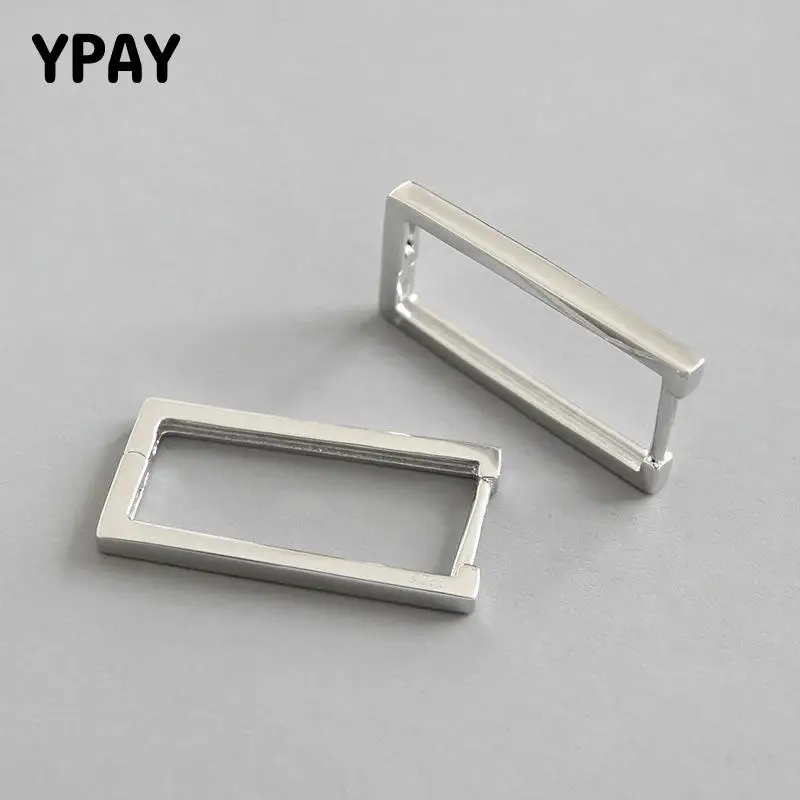 YPAY 100% реальные 925 стерлингового серебра большой площади свисающие серьги для