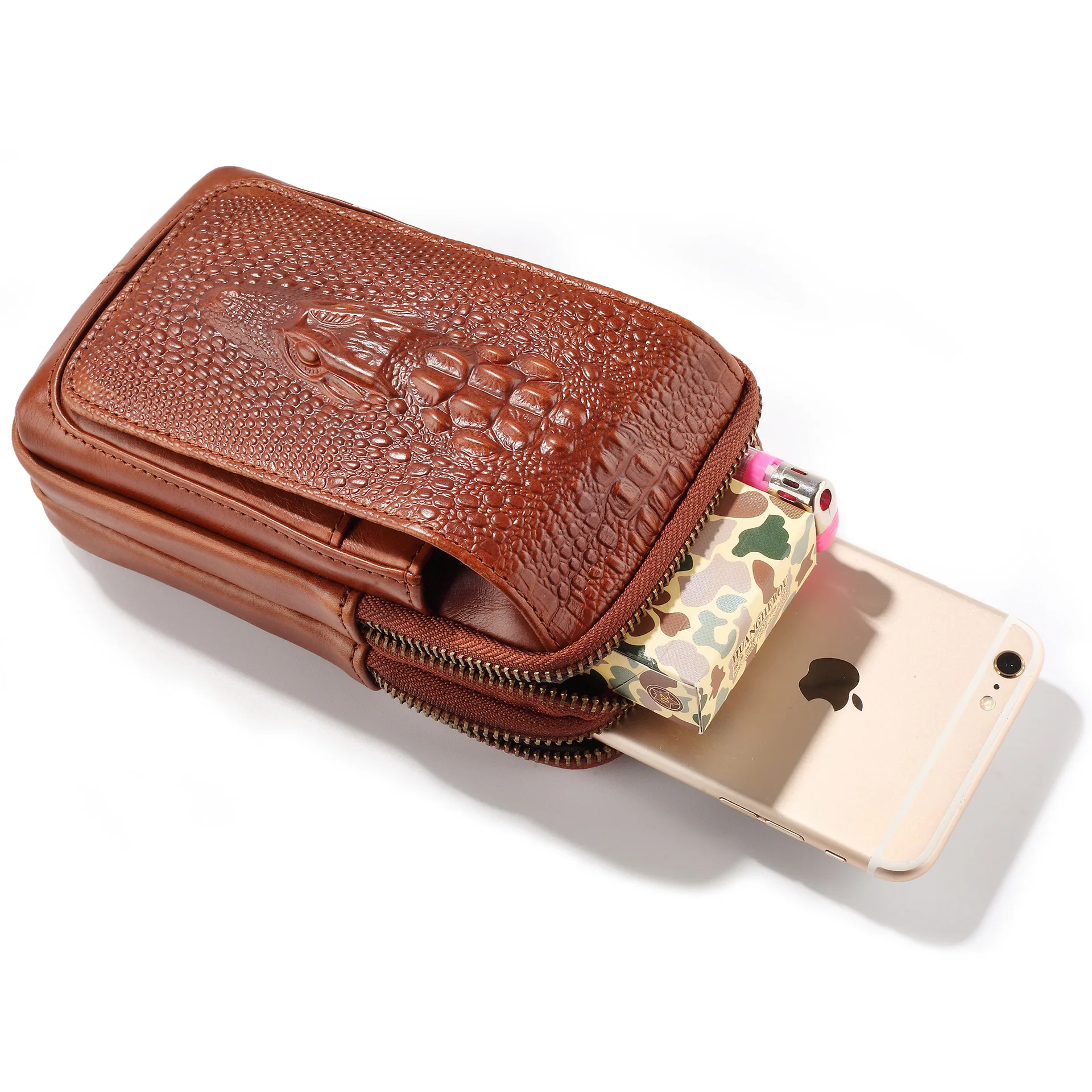 PI UNCLE брендовая трехслойная Повседневная Мужская поясная сумка из натуральной