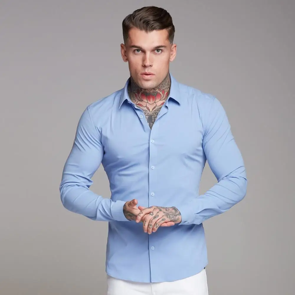 

Luxury Men's Short Sleeve Turn-down Collar Shirts Casual Loose Nylon Shirt Blouse Tops Pure Color Design Black White Gray Blue