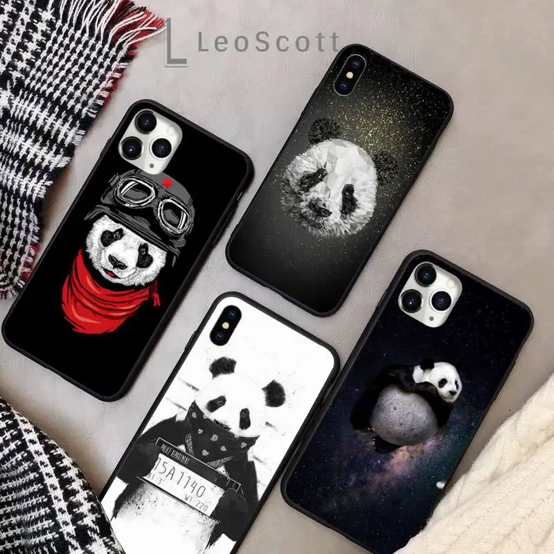 

Cute panda lovely animal Phone Case for iPhone 11 12 pro XS MAX 8 7 6 6S Plus X 5S SE 2020 XR Soft silicone