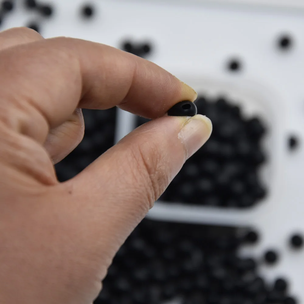 MAGBLUE 100pcs/lot Fishing Beads Space Stopper Black 3mm-8mm Round Soft and hard beans Lures bait Hook Rig Accessories | Спорт и