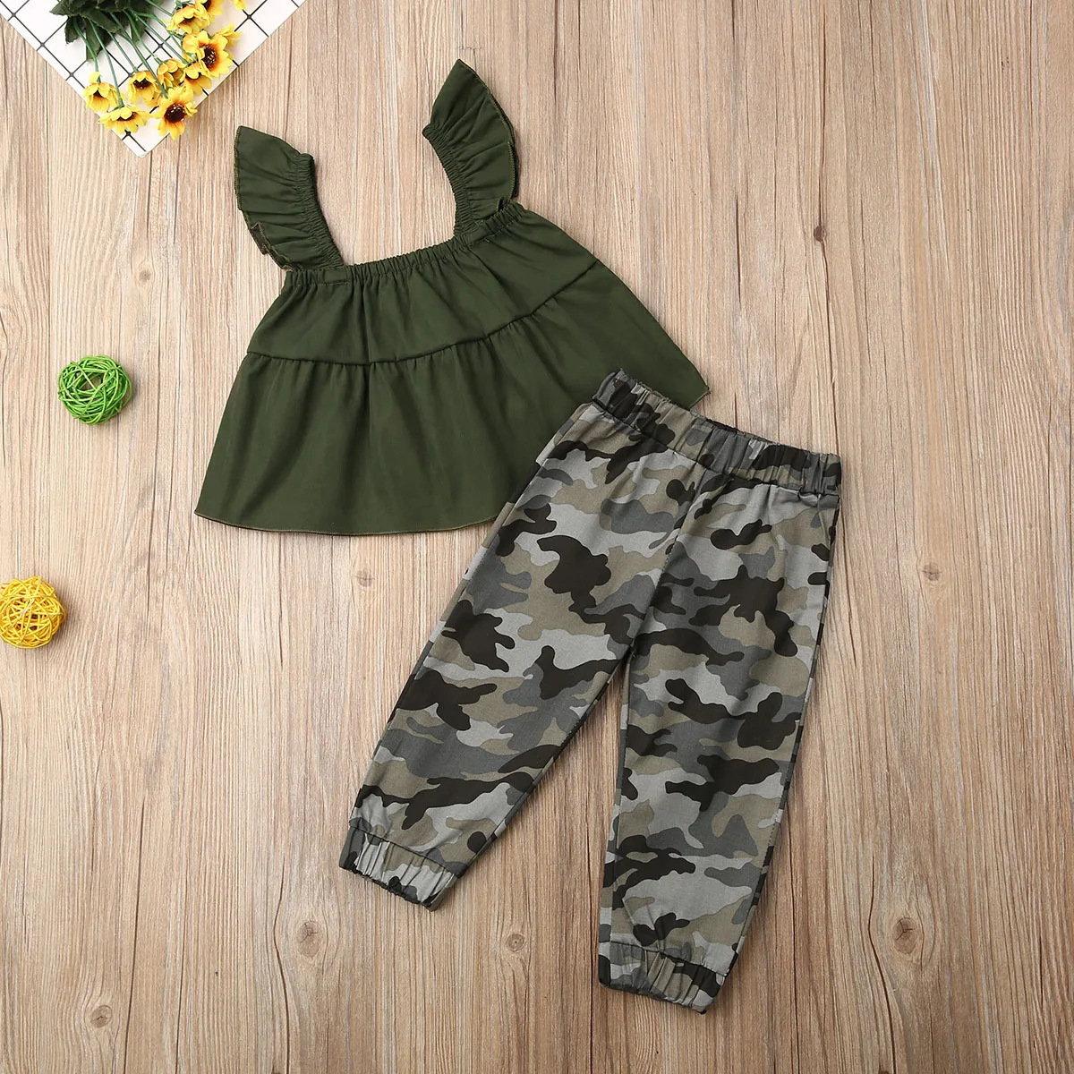 

2PCS Infant Toddler Kids Baby Girls Outfits Set Clothes T-shirt Tops+Long Pants