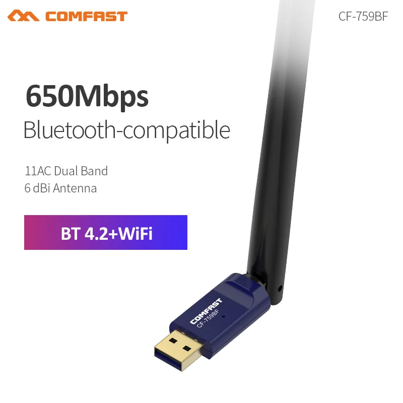Двухдиапазонная антенна Comfast 2 4 и 5 8 ГГц 6 дБи высокоскоростная сетевая карта 650