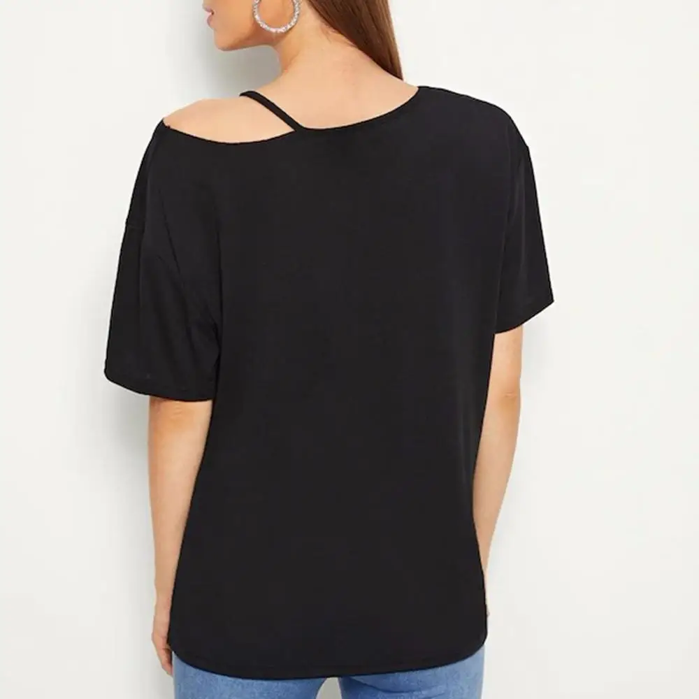 Женская модная дизайнерская простая короткая футболка однотонный студенческий