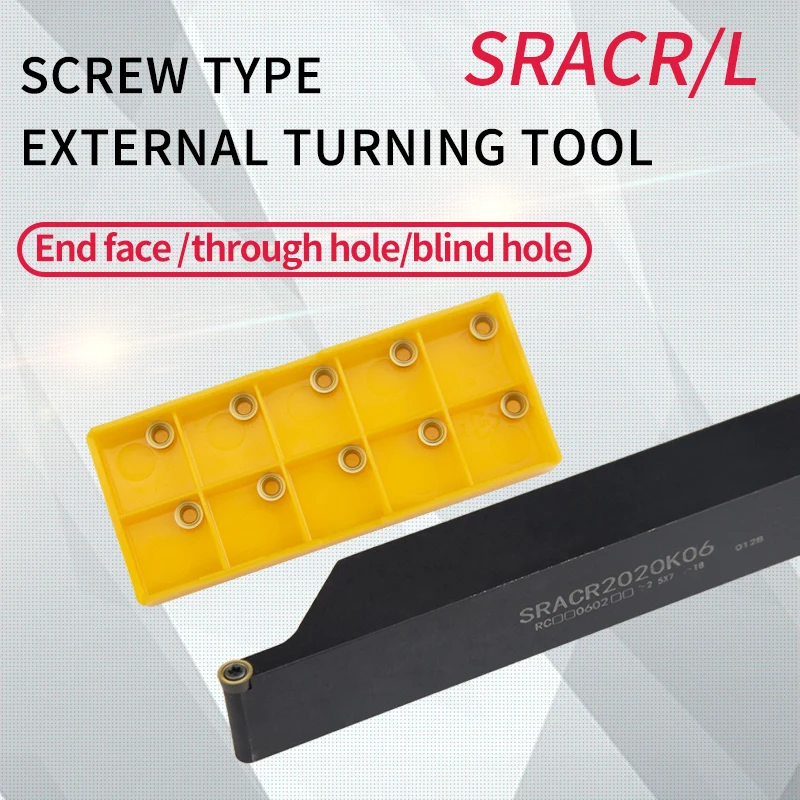 

SRACR/L SRACR2020/SRACR2525 Metal Lathe Cutting Lathe Machine CNC Turning Tools for RCMT06 insert External Turning Tool Holder