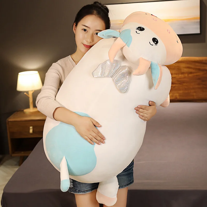 Красивая гигантская Милая мультяшная корова плюшевая игрушка супер удобная