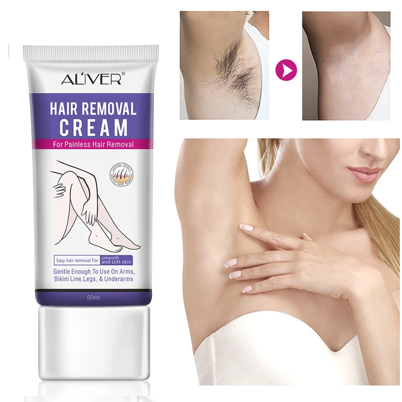 ALIWER Gentle Hair Removal Cream Painless Depilatory Armpit Legs Arms Nourishing Repair For Men Women | Красота и здоровье