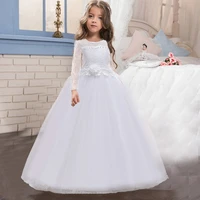 summer white red long bridesmaid dress baby bow gown kids clothes for girls children princess party wedding dress 10 12 years