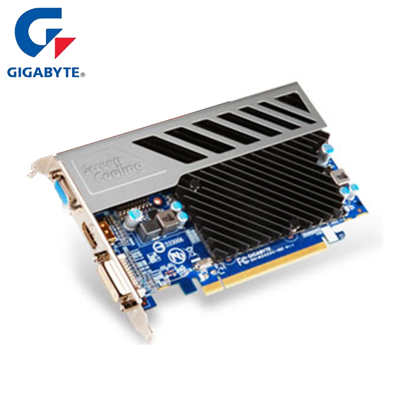 GIGABYTE видеокарта игровая Видеокарта ATI Radeon AMD GPU HD5450 512MB 64Bit DDR3 VGA/DVI PCIE 2 1 с ПК б/у