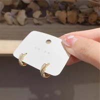 origin summer exquisite simulation pearl hoop earring for women gold color metallic cubic zircon earring jewelry pendientes