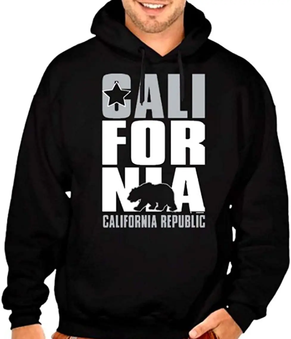 

Men's Republic of California Silver Hoodie Sweatshirt Black