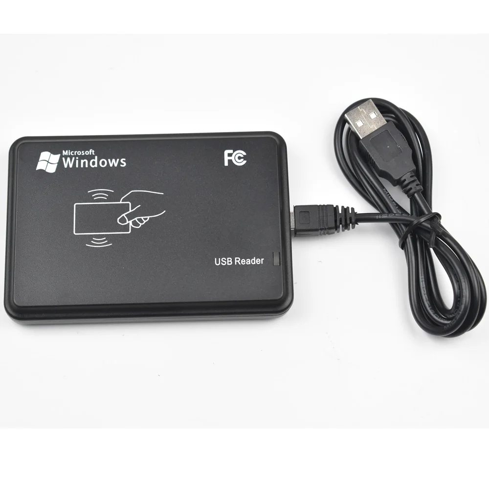 

125KHz Black USB Proximity Sensor Smart Rfid ID Card Reader EM4100,EM4200,TK4100,or Compatible Cards/Tags no need Driver