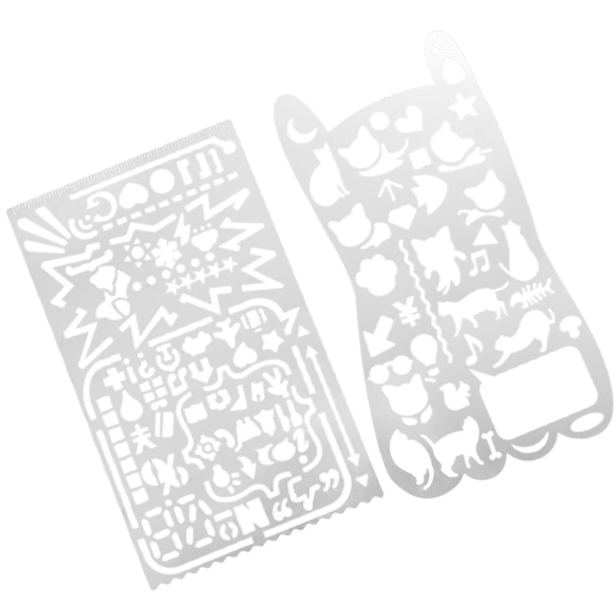 

2PCS Drawing Templates Hollow Painting Stencils Templates for Kids DIY Crafts Scrapbooking (Graffiti Stencil, Cat Stencil)