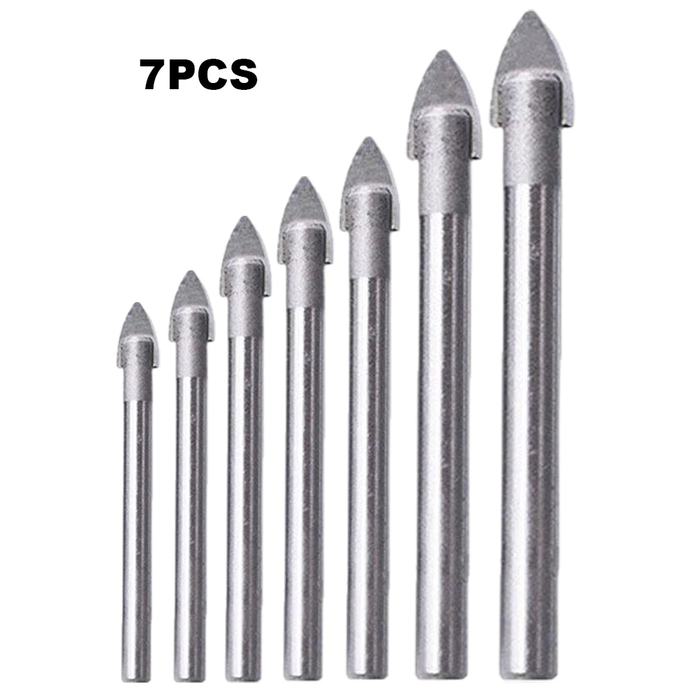 

7PCS Triangle Drill Set Reaming Drill Bit 0.3-1.2cm Wear-Resistant And Durable Cemented Carbide Round Shank Slotted Drill Bit