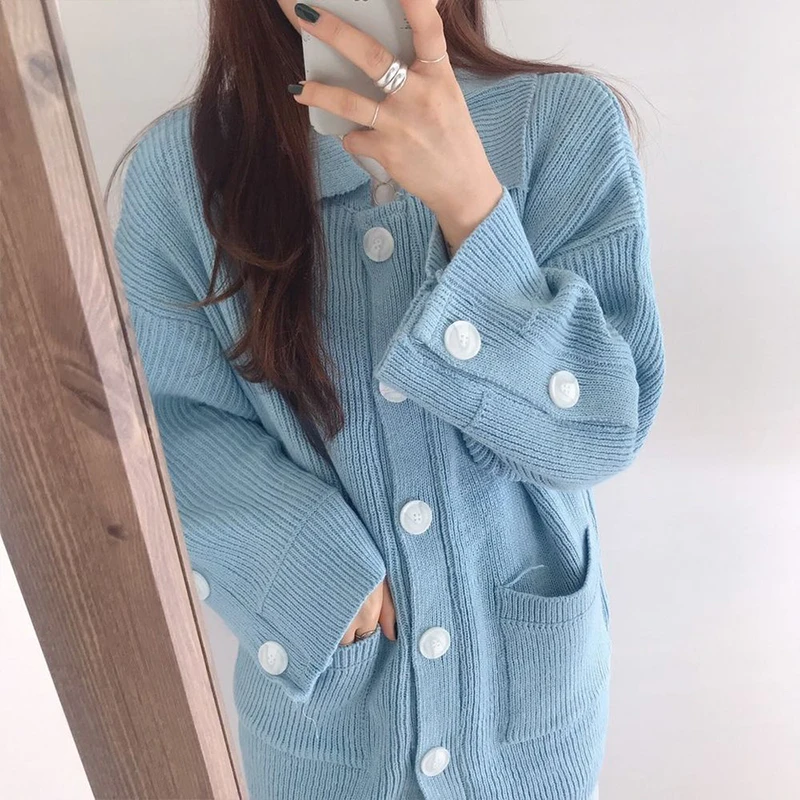 Fitaylor новинка женские кардиганы повседневные отложной воротник однобортный