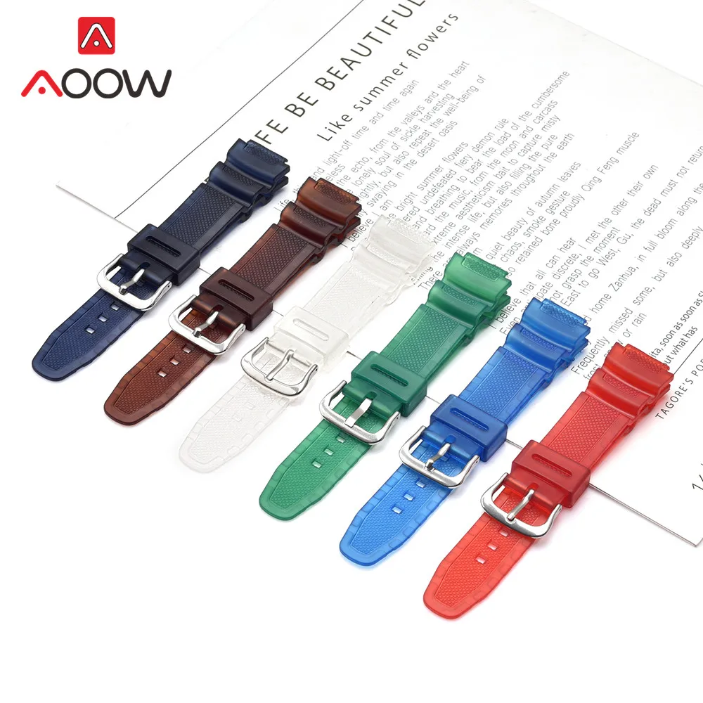 Цветной ремешок для часов 18 мм Casio AQ-S800W AE-1000W мужской женский спортивный