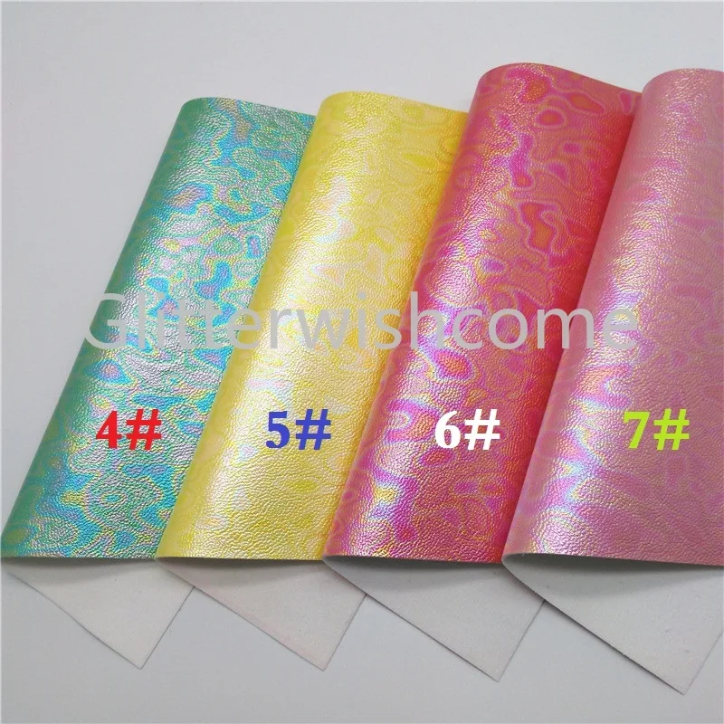 Ткань из искусственной кожи Glitterwishcome 21 х29 см Размер A4 Радужная синтетическая кожа