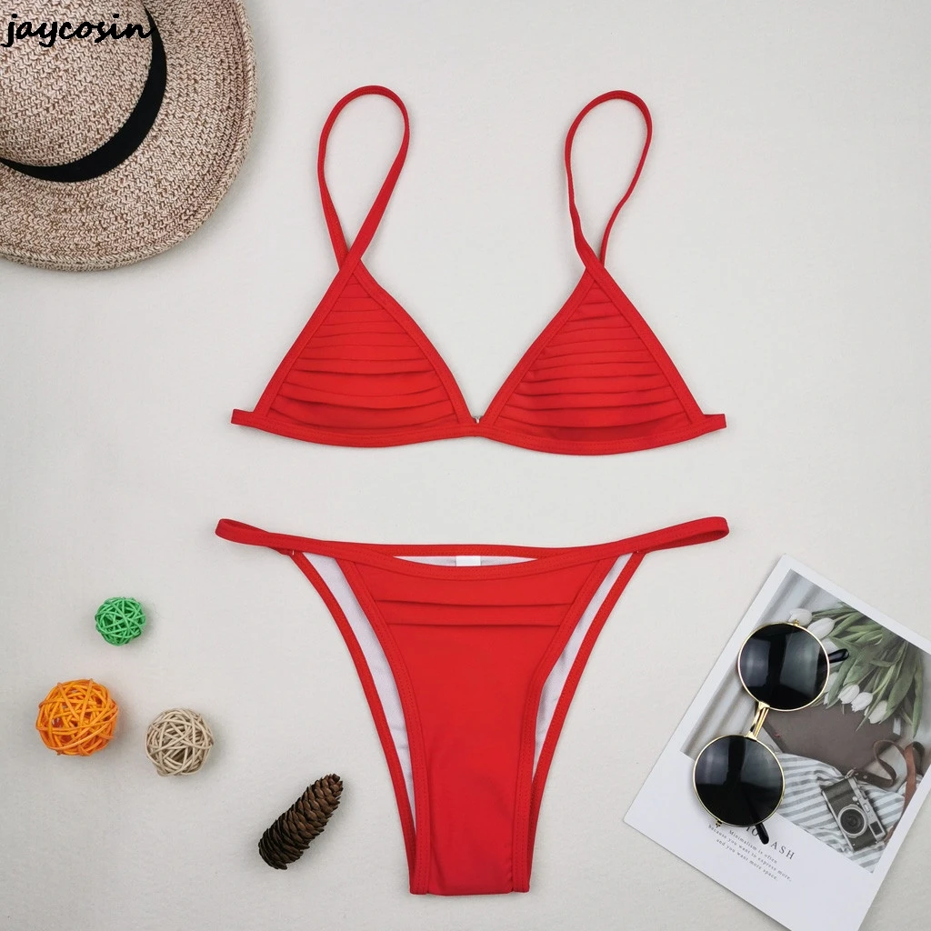 Женский купальник JAYCOSIN бикини с треугольным вырезом и низкой талией|Купальники| |