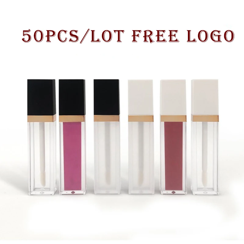 Матовый тюбик для блеска губ пустой пластиковый бальзама с белым колпачком