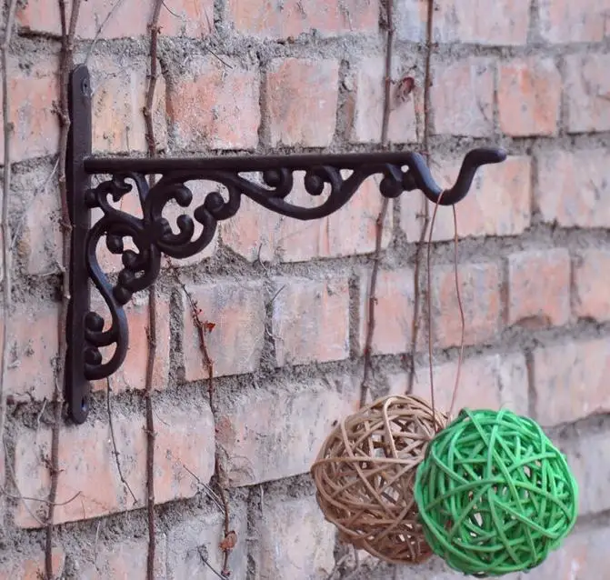 Чугунная вешалка из кованого железа садовый крюк Цветочная корзина для горшков
