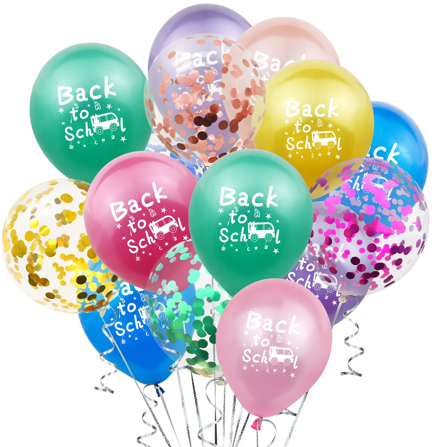 15 шт./лот конфетти Воздушные шары 12 дюймов красочные back to school латексные воздушные