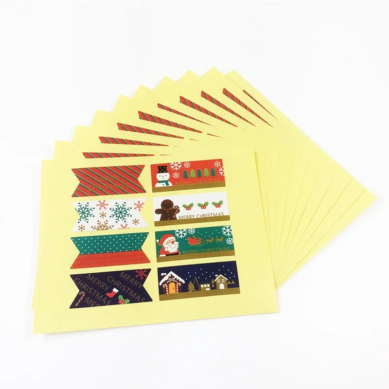

400pcs Vintage Gingerbread Man+ Snow+Snowman Christmas series seal sticker DIY note gift Labels Wholesale