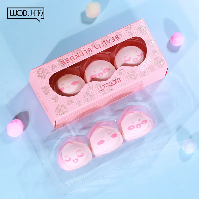 

3pcs New Beauty Egg Set Peach Puff Makeup Puff Set Colorful Cushion Cosmestic Sponge Egg Tool Wet And Dry Use Makeup Tool