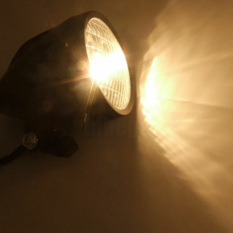 

Motorcycle Vintage Headlight Lamp Bulbs Modified with Bracket for Chopper Bobber Custom