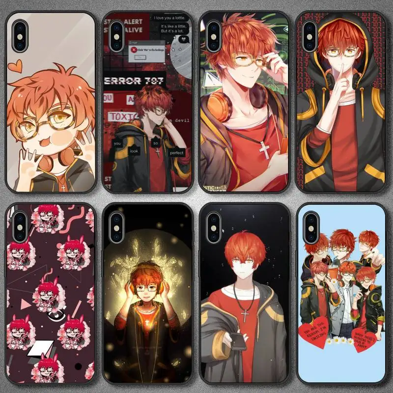 

707 Mystic Messenger Phone Case For Black Soft Phone Case 5 5s se 6 6s 7 8 11 12 X Xs Xr Pro Plus Max Mini Cover