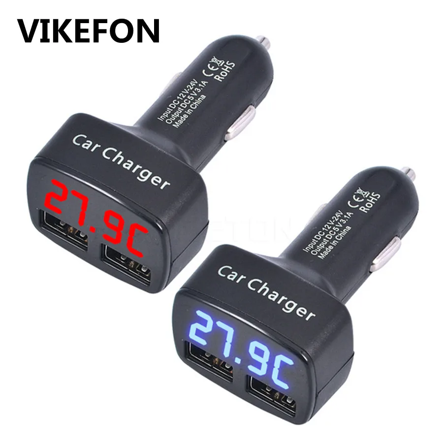 Автомобильное зарядное устройство VIKEFON с двумя USB портами 5 В 3 1 А|Зарядные