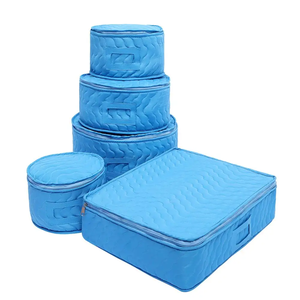 5 шт. набор круглая сумка для хранения посуды войлочные протекторы чехол с