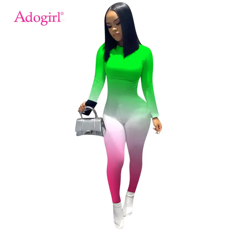 Женский спортивный комбинезон Adogirl Повседневный с длинным рукавом брюки