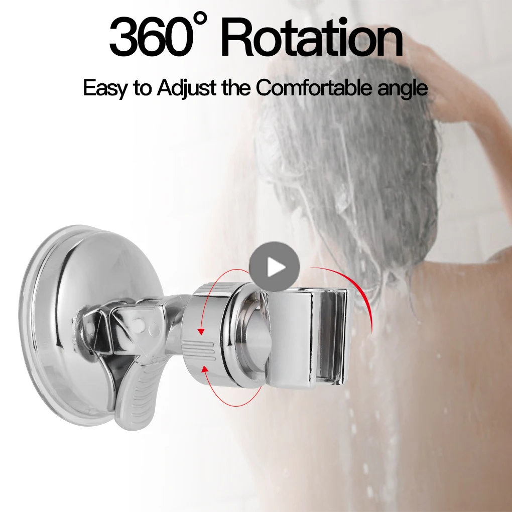 

Universal Adjustable Hand Shower Holder Suction Cup Holder Full Plating Shower Rail Head Holder Bathroom Bracket Stable Rotation