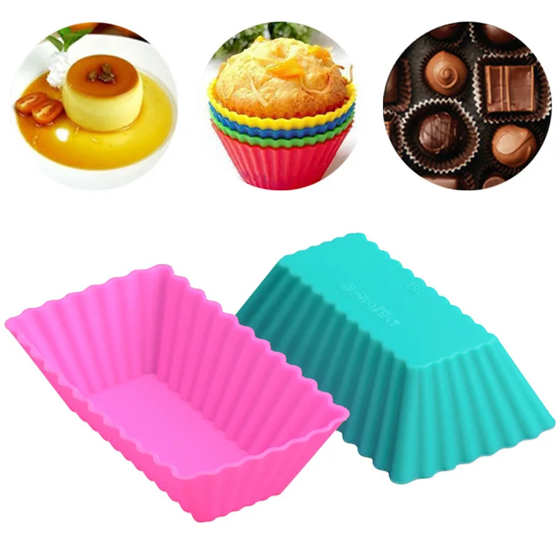 6/12 шт Еда из пищевого силикона бумажный стаканчик торт прямоугольные формочки