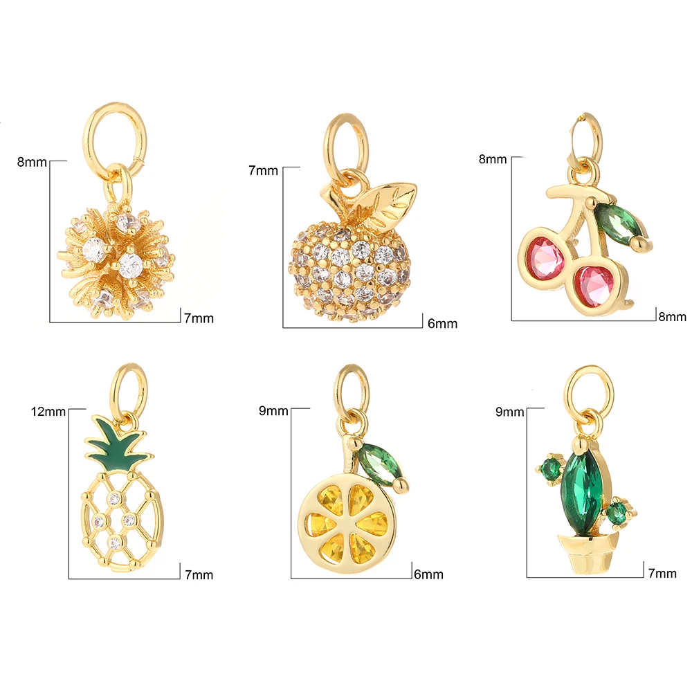 Подвески в виде фруктов шармы для изготовления ювелирных изделий оптом вишня