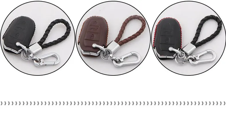 Lsrtw2017 Cow Leather Car Key Bag Protective Bag for Peugeot 3008 5008 Interior Accessories