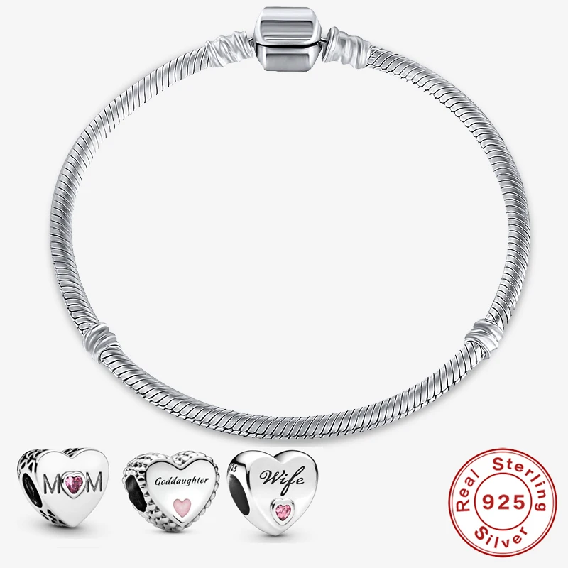 

MC 2021 Trend New Cute Heart Drop Oil Beads Fit Original Pandora Charms Silver 925 Bracelets DIY Women Jewelry Gift Accessories