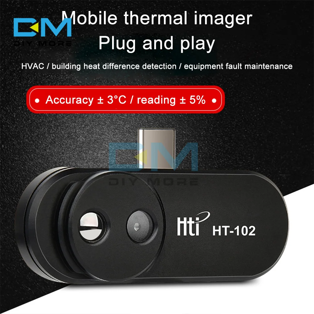 

Мини-термометр HTI, инфракрасный детектор для телефона, с видеозаписью, Type-C