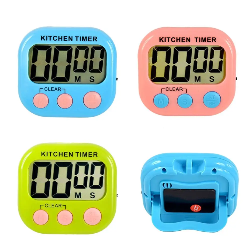 Multicolor Square LCD Digital Screen Alarm Clock Cooking Count Up Countdown Stopwatch Stand Kitchen Timer Home Accessories | Дом и сад