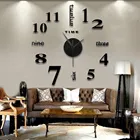 2021 Безрамное Diy настенные часы без звука 3d зеркальная поверхность Стикеры Украшения дома и офиса в 12-часовом формате Дисплей настенные часы с отметка времени