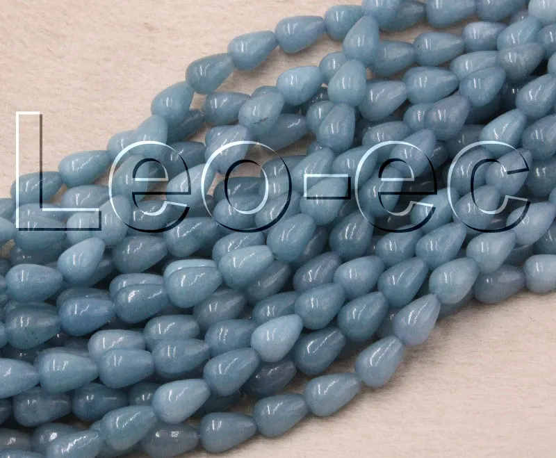

8X12mm Drip Blue Jades Stone Loose Beads Strand For Jewelry Making 15" V1239