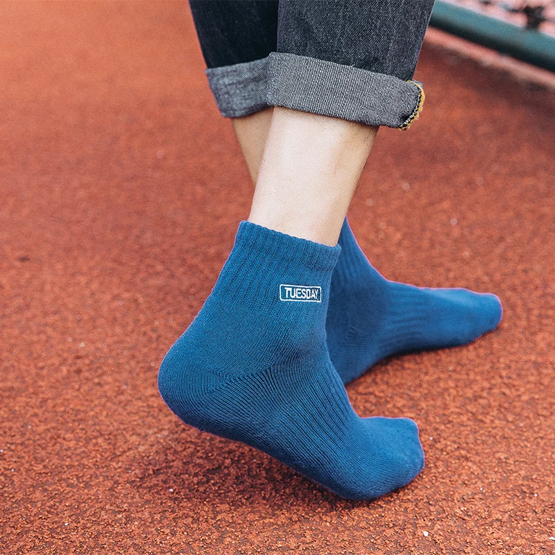 

YeapSo Coool New Style Socks Men Sports 7 pairs Pack Air Solid Color Cotton Stocking Autumn Male Standard Casual Size EU39-45