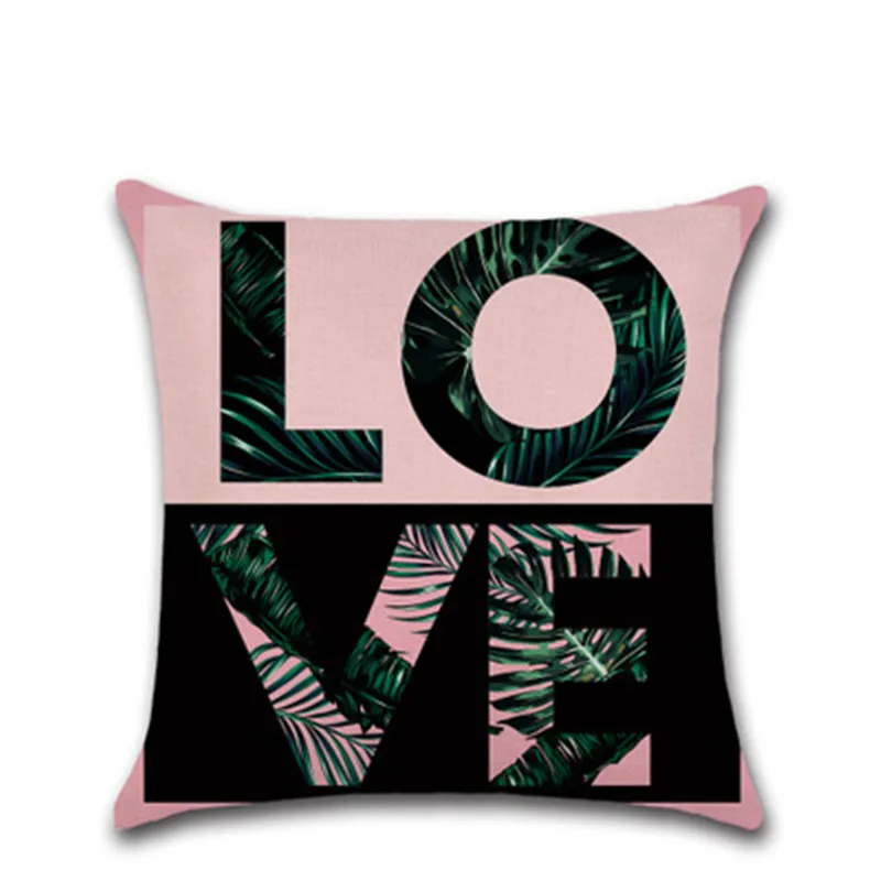 

Modern Fashion Love Letter series Printed linen Cushion Cover Decorative Sofa study Car seat Home Decorate waist Pillow Case