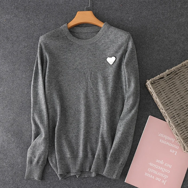 

2021 New Fashion Pullover men's and women's heart-shaped cashmere sweater winter warm woollen sweater